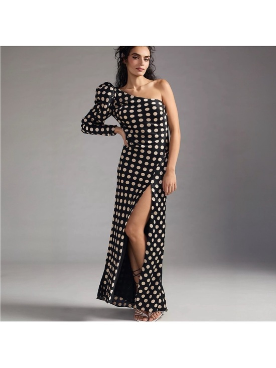 Mac Duggal Dresses & Skirts - Ieena for macduggal polka dot one shoulder sheath gown women’s 10